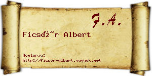 Ficsór Albert névjegykártya