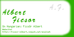albert ficsor business card